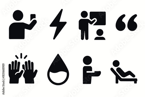 Bold minimalist vector icons collection for modern design projects