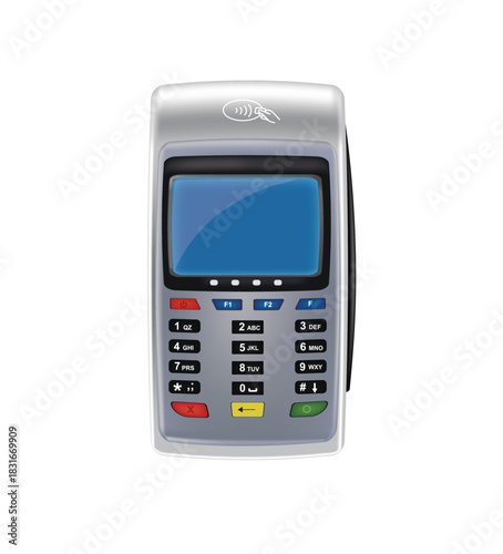 POS credit card terminal. vector illustration