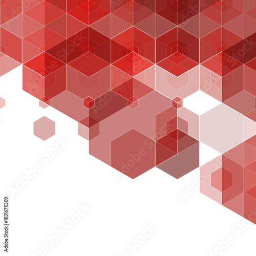 Red hexagon background. Color Geometric illustration. eps 10