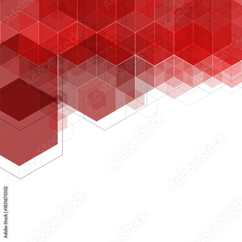 Red hexagonal abstract background. Template for presentation, advertisement, cover, etc. Polygonal style. Geometric image. eps 10