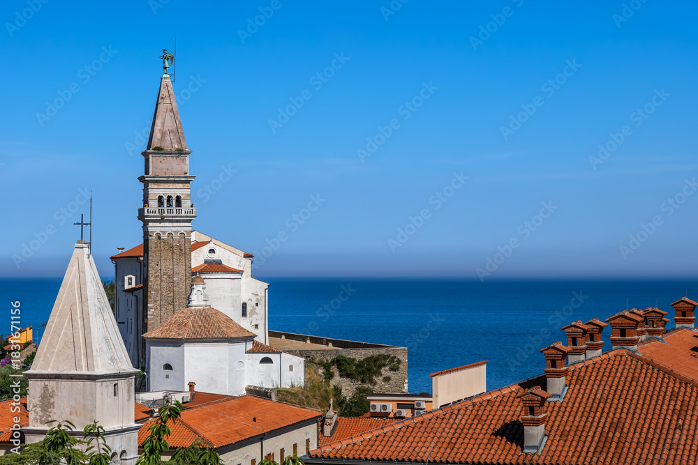 Fototapeta premium St George Church In City Of Piran In Slovenia