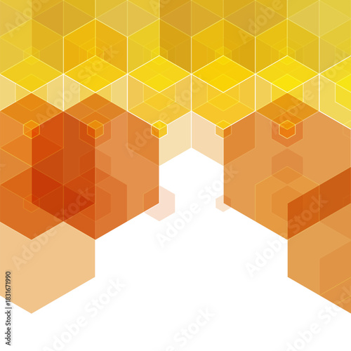 Abstract vector background. Geometric image. polygonal style. Yellow hexagon. eps 10