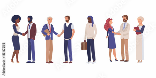 Diverse business professionals shaking hands in agreement collaboration and teamwork