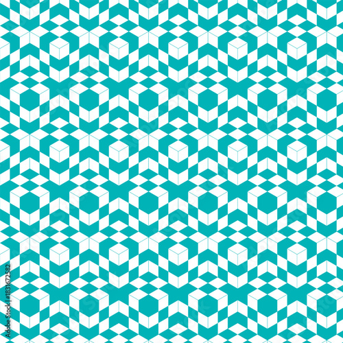 This is an optical illusion of consecutive cubes with a swatch that is compatible with the background material, which is three-dimensional and light blue. / 連続する立方体の騙し絵 背景素材 スウォッチ対応 目の錯覚 立体的 3D 水色