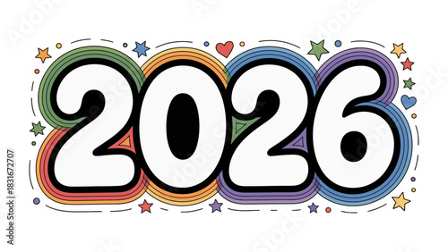 2026: A vibrant and colorful design that heralds the arrival of the new year, symbolizing hope and fresh opportunities