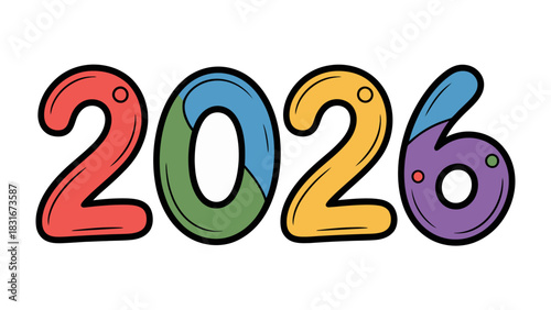 A Colorful Preview: The Year 2026: An illustration of the year 2026, where vibrant colors blend, symbolizing anticipation for future events. 