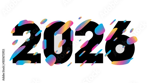 2026: A vibrant and modern representation of the year 2026, set against a backdrop of dynamic, abstract shapes and colors, symbolizing innovation and progress.