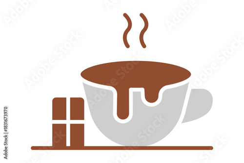 Hot cocoa icon. solid icon style. icon related to christmas. drink elements vector illustration