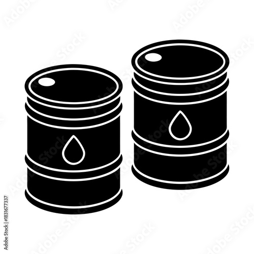 Oil Barrel Vector Icon Isolated on White.