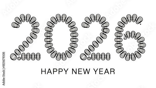 New Year 2026 Celebration: The New Year's countdown to 2026. A stylized display of the year in an innovative visual, ushering in hope and a fresh start.