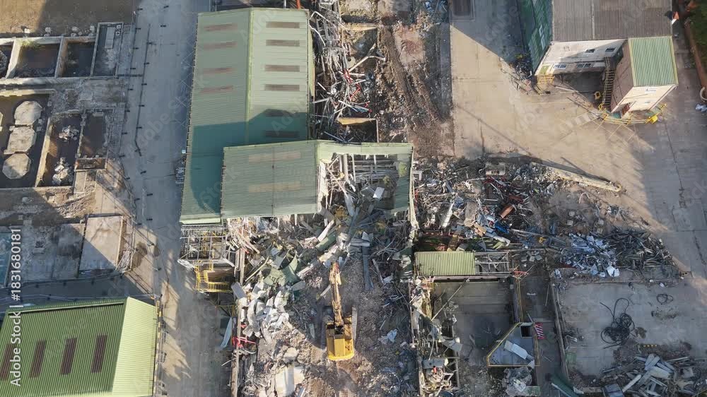 Chemical plant industrial demolition project. Decommissioning and ...