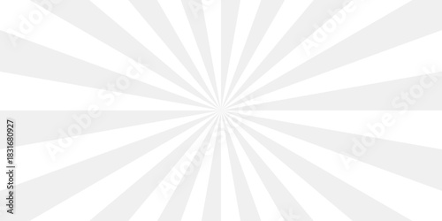 sunburst pattern white and gray design. Vintage sunrays illustration swirl line. sun beam vector banner design pop art comic burst gradient concept pattern.	