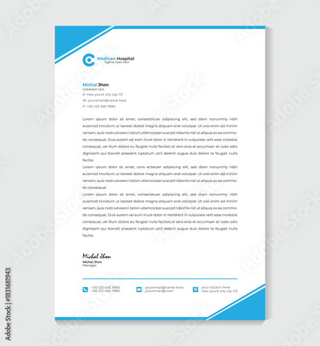 Corporate stationery business letterhead design template