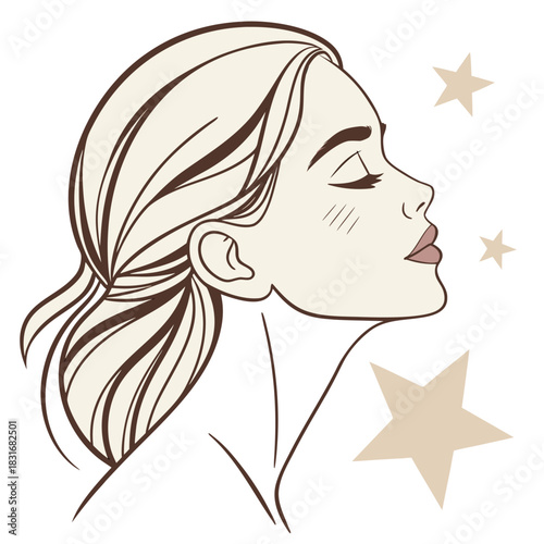 Elegant star accent with soft gold and blush tones