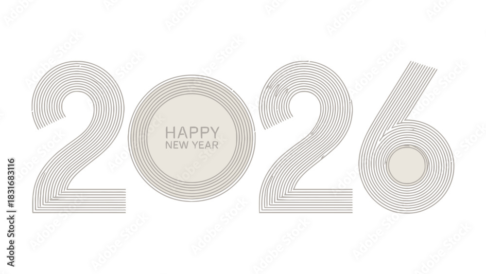 Φωτογραφία New Year 2026 Celebration: A stylish design announces the arrival of 2026, combining elegance with a celebratory mood, perfect for new year's greetings and festive themes