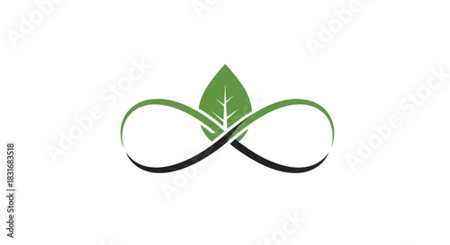 Eco-Friendly Infinity Symbol Incorporating Nature Elements for Sustainability Representation