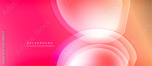 Abstract pink, orange gradient. Smooth curves create dynamic visual flow. Modern design suitable for backgrounds, presentations.
