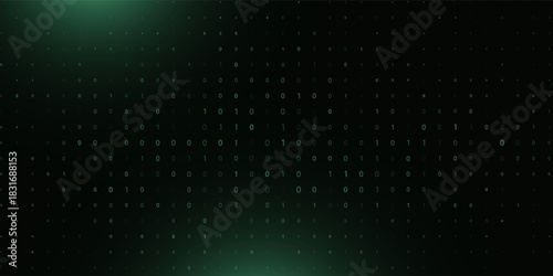 Vector digital code rain in a Matrix inspired futuristic style. High-tech backdrop with glowing binary characters. Binary Software Programming Code Background. Digital Data Technology Concept.
