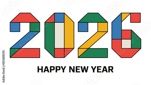 2026: A vibrant and modern design celebrates the dawn of the new year, filled with hope and excitement for the year ahead.