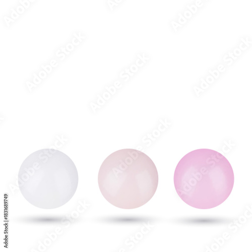 Realistic different colors pearls set. Round colored nacre formed within the shell of a pearl oyster, precious gem. Vector illustration. eps 10