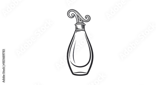 Elegant vintage perfume bottle illustration with ornate design highlighting classic style for