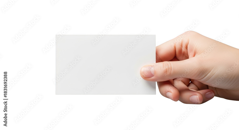 Obraz premium Hand holding blank white business card ready for your message