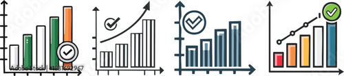 Gantt chart bars with checkmark symbolizing project completion illustrated in minimal forward moving timeline graphic
