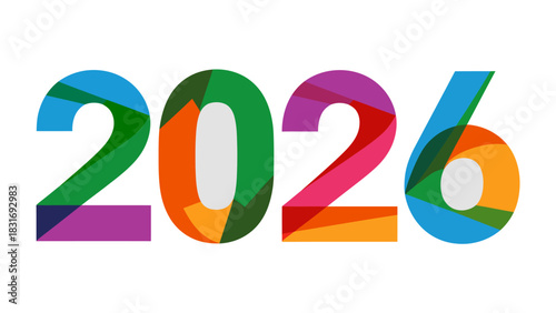 A Colorful Leap into the Future: A vibrant display of the year 2026, expressed with dynamic color gradients, is set against a clean backdrop, heralding an era of progress and innovation.