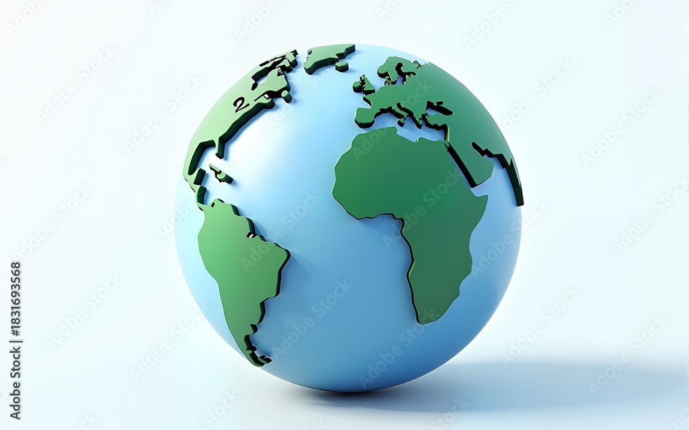 Fototapeta premium 3D earth graphic symbolizing global trade, vector illustration. High quality