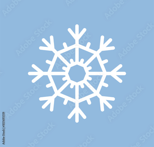Snowflake crystal pattern. Symmetrical snow flake shape with geometric ice co...
