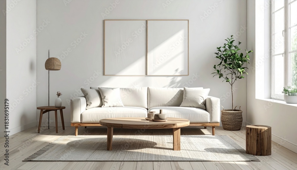 Fototapeta premium Light Room Interior.