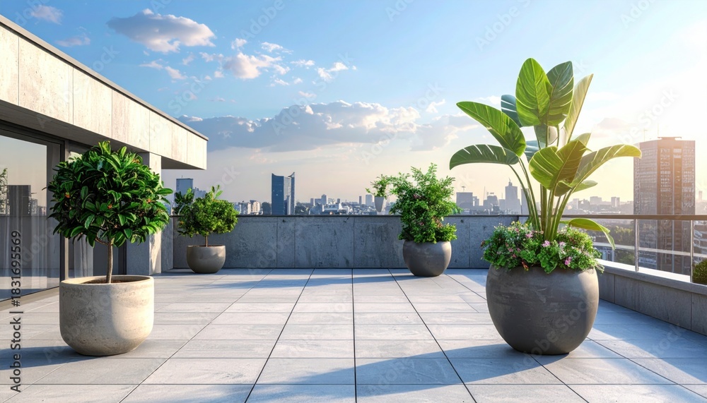 Naklejka premium City Balcony View.