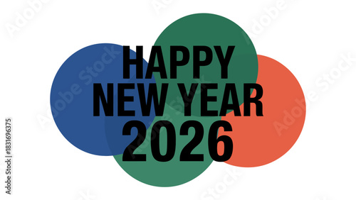 New Year 2026: A vibrant and colorful design wishing viewers a Happy New Year 2026, perfect for celebratory media.