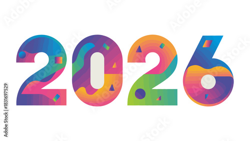 Visualizing the Future: A vibrant digital illustration prominently displays the year 2026, using an array of colors and abstract design.