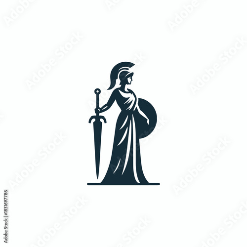 Athena Goddess of War Logo