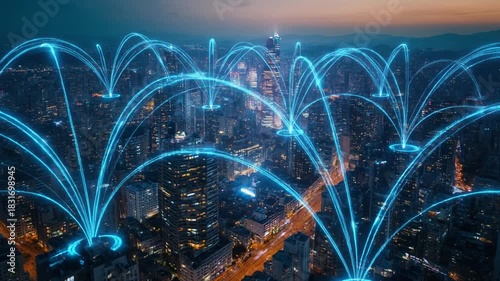 City Network Connectivity High-Tech Communication in Modern Urban Environments