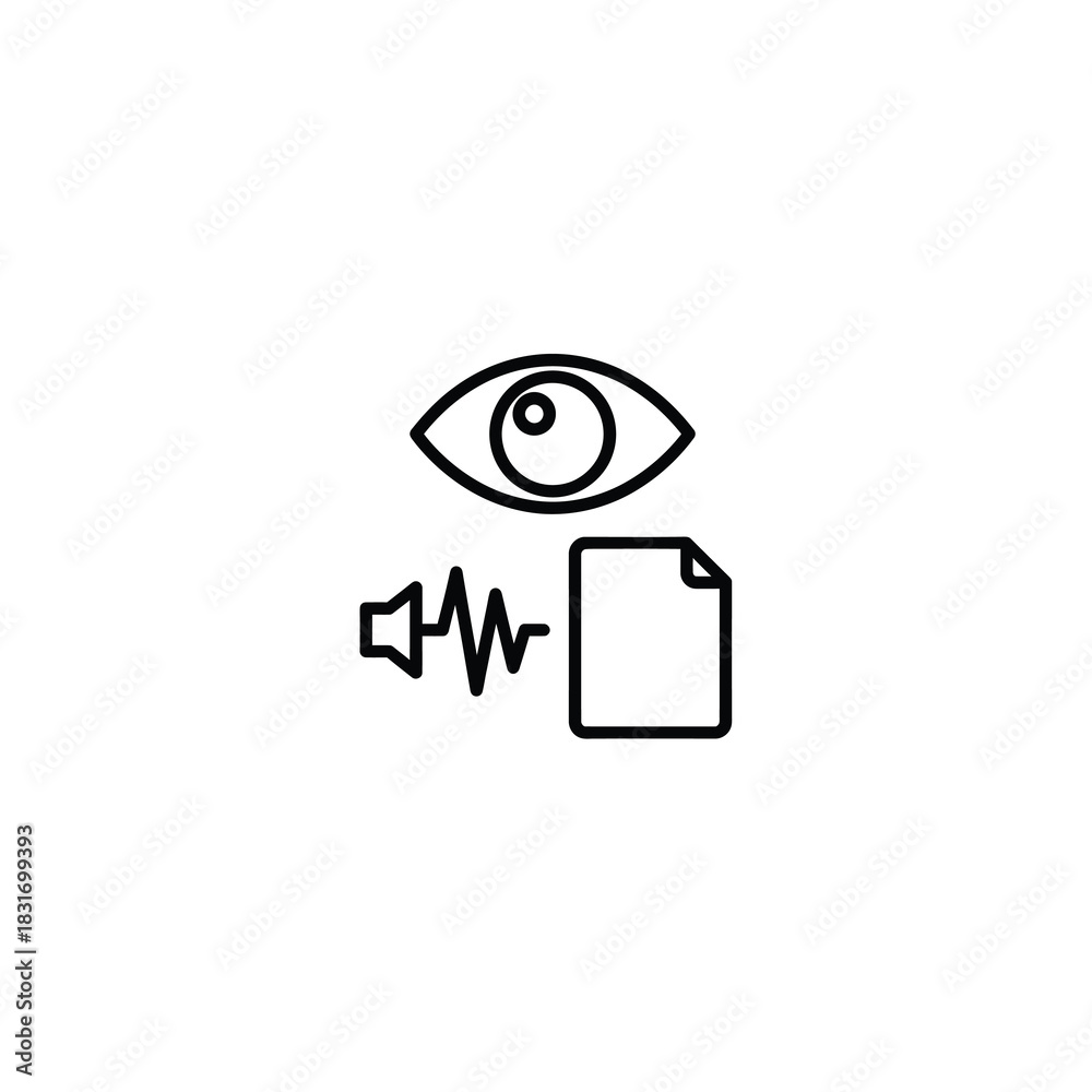 Naklejka premium Multimodal AI Processing Icon