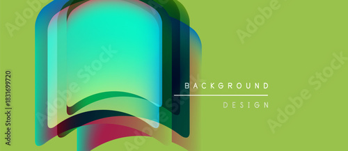 Abstract open book illustration. Vibrant colors blend, creating dynamic visual effect. Background is light green, text present.