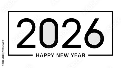 New Year Greeting 2026: A minimalist greeting for the upcoming year 2026, celebrating the dawn of new opportunities and hopes. 