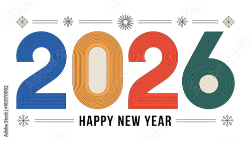 New Year's Eve 2026: A cheerful and vibrant design to mark the start of a New Year, with festive decorations and a welcoming message for the coming year.