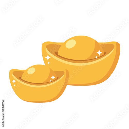 Illustration of Chinese Gold Ingots