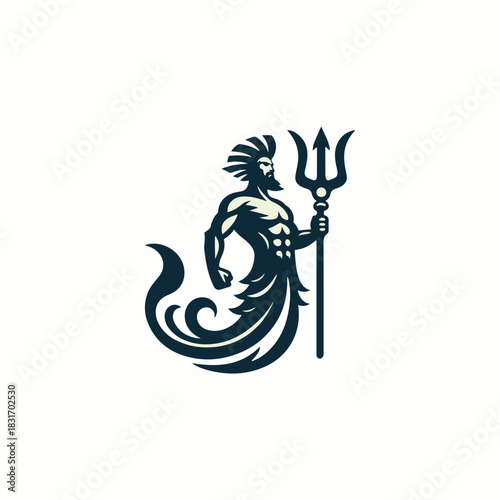 Poseidon God of the Sea Logo