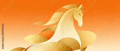 Abstract background for the Year of the Horse Spring Festival 2026.