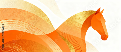 Abstract background for the Year of the Horse Spring Festival 2026.