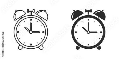 Collection of alarm clock icons for time reminders and scheduling