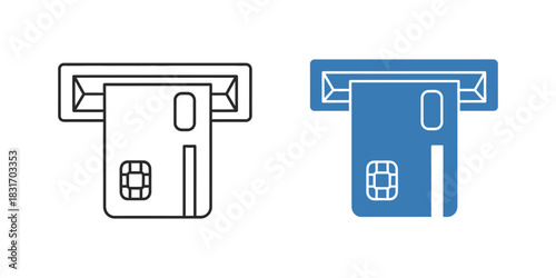 Financial transaction icons credit card atm payment and banking symbols