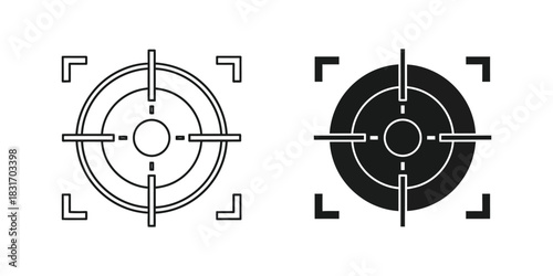 Collection of crosshair and target icons for focus aim and accuracy
