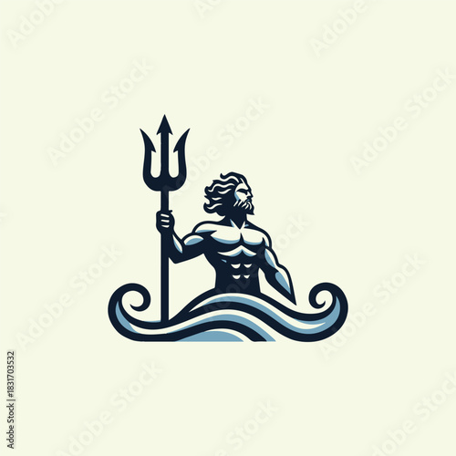 Poseidon God of the Sea Logo