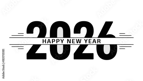 2026: A minimalist and elegant design for the new year, conveying a sense of anticipation for the future.