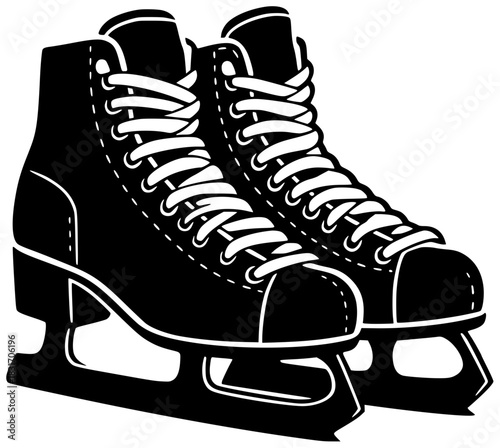 sport illustration winter silhouette rink logo ice icon skate outline activity skating active woman cold fun girl skater figure shape adults vector graphic background